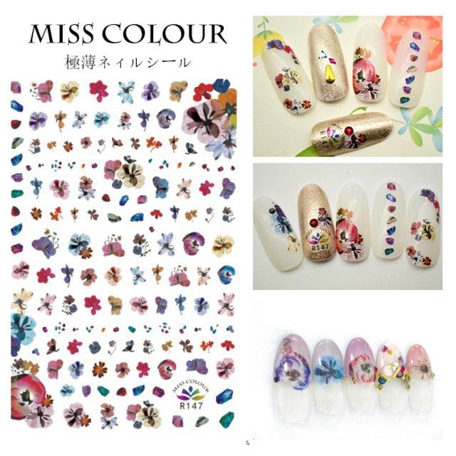 Embossed 3D Nail Stickers Blooming Flower 3D Nail Art Stickers Decals Adhesive Manicure Nail Art Tips Decoration Adhesive Abstract Face Curve Graffiti Nail Design for Acrylic Nail Supplies Designer Nail Decorations for Women Girls Kids Stevvex