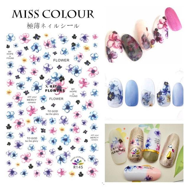Embossed 3D Nail Stickers Blooming Flower 3D Nail Art Stickers Decals Adhesive Manicure Nail Art Tips Decoration Adhesive Abstract Face Curve Graffiti Nail Design for Acrylic Nail Supplies Designer Nail Decorations for Women Girls Kids Stevvex