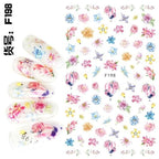 Embossed 3D Nail Stickers Blooming Flower 3D Nail Art Stickers Decals Adhesive Manicure Nail Art Tips Decoration Adhesive Abstract Face Curve Graffiti Nail Design for Acrylic Nail Supplies Designer Nail Decorations for Women Girls Kids Stevvex