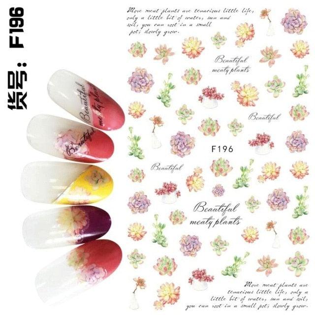 Embossed 3D Nail Stickers Blooming Flower 3D Nail Art Stickers Decals Adhesive Manicure Nail Art Tips Decoration Adhesive Abstract Face Curve Graffiti Nail Design for Acrylic Nail Supplies Designer Nail Decorations for Women Girls Kids Stevvex