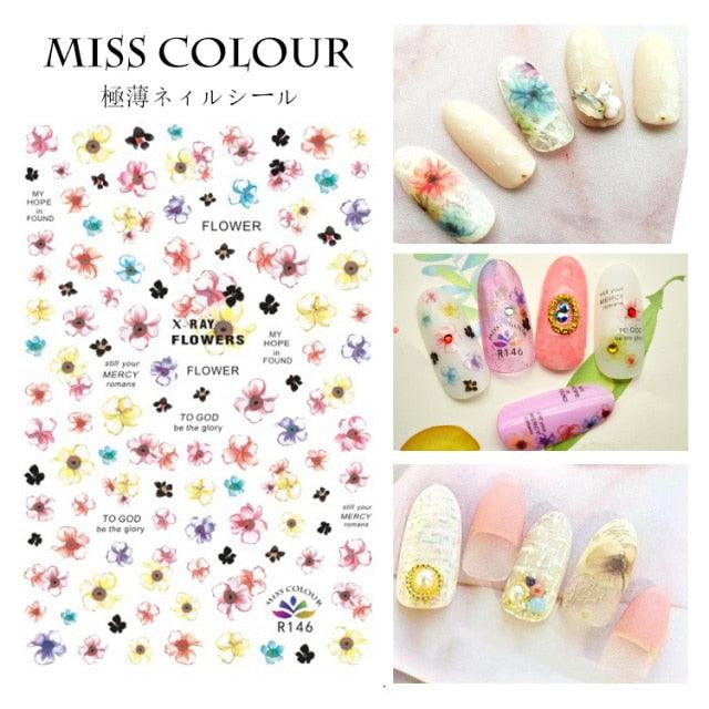 Embossed 3D Nail Stickers Blooming Flower 3D Nail Art Stickers Decals Adhesive Manicure Nail Art Tips Decoration Adhesive Abstract Face Curve Graffiti Nail Design for Acrylic Nail Supplies Designer Nail Decorations for Women Girls Kids Stevvex