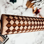 Embossed Courtly Check Rolling Pin For Cookies, Fondant and Baking With Kids