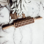 Embossed Courtly Check Rolling Pin For Cookies, Fondant and Baking With Kids