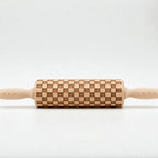 Embossed Courtly Check Rolling Pin For Cookies, Fondant and Baking With Kids