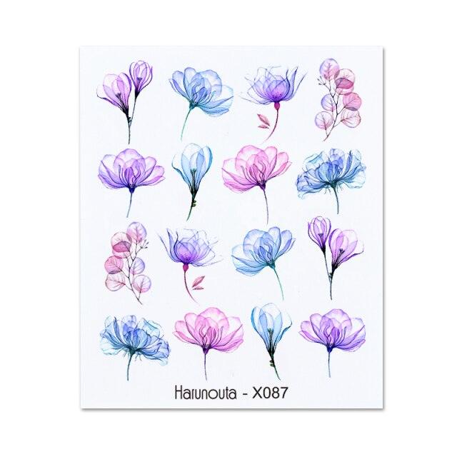 Embossed Nails Sticker 3D Flower Leaves Slider Water Transfer Nail Decals for Nail Art Transfer Sticker  3D Wave Design Decoration for Women Girls Art Stickers Decal Decoration Metallic Curve Strip Line Nail Decor Stevvex