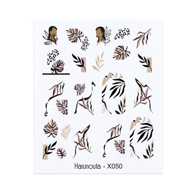 Embossed Nails Sticker 3D Flower Leaves Slider Water Transfer Nail Decals for Nail Art Transfer Sticker  3D Wave Design Decoration for Women Girls Art Stickers Decal Decoration Metallic Curve Strip Line Nail Decor Stevvex