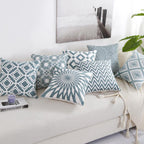 Embroidered Geometric Pillow Cover 100% Cotton Woolen Cushion Cover Modern Nordic Style Pink Blue Pillow Cover For Home Decor Embroidery Cushion Cover Decorative Throw Pillow Cover Geometric Invisible Pillow Cover for Living Room 45X45CM Stevvex
