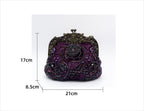 Embroidered Rose with Sequins Beads Evening Clutch Bag (MAC291)