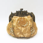Embroidered Rose with Sequins Beads Evening Clutch Bag (MAC291)