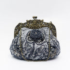 Embroidered Rose with Sequins Beads Evening Clutch Bag (MAC291)