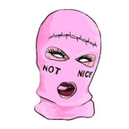 Embroidery Three-hole Balaclava Knit Hat Army Tactical CS Winter Ski Riding Mask Beanie Prom Party Mask Warm Mask Three 3 Hole Balaclava Knit Hat Ski Mask 3-Hole Knit Hat Full Face Cover Balaclava Hats Funny Party Embroidery Beanies Caps Stevvex