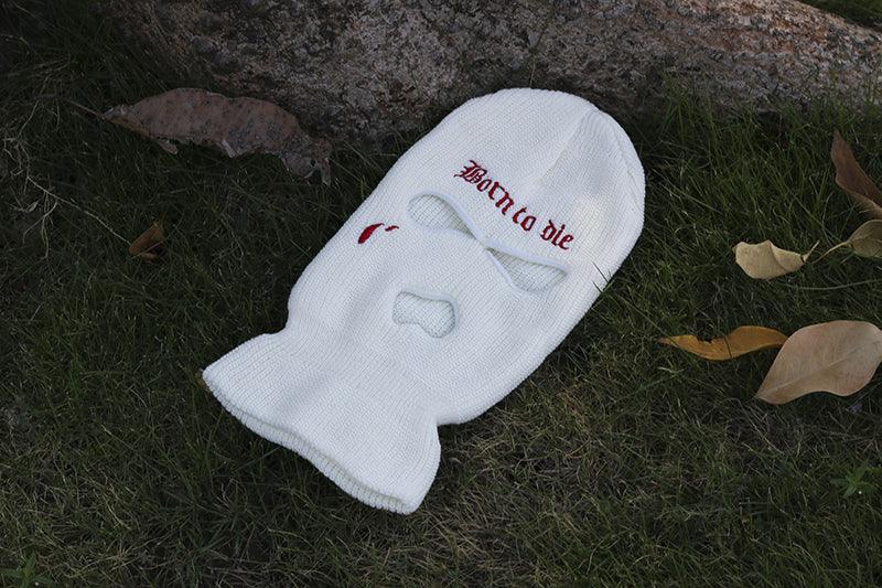 Embroidery Three-hole Balaclava Knit Hat Army Tactical CS Winter Ski Riding Mask Beanie Prom Party Mask Warm Mask Three 3 Hole Balaclava Knit Hat Ski Mask 3-Hole Knit Hat Full Face Cover Balaclava Hats Funny Party Embroidery Beanies Caps Stevvex