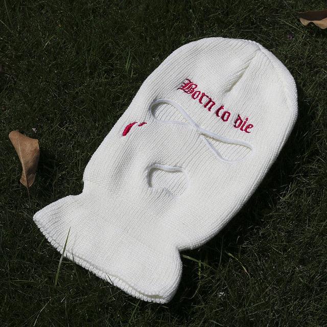 Embroidery Three-hole Balaclava Knit Hat Army Tactical CS Winter Ski Riding Mask Beanie Prom Party Mask Warm Mask Three 3 Hole Balaclava Knit Hat Ski Mask 3-Hole Knit Hat Full Face Cover Balaclava Hats Funny Party Embroidery Beanies Caps Stevvex