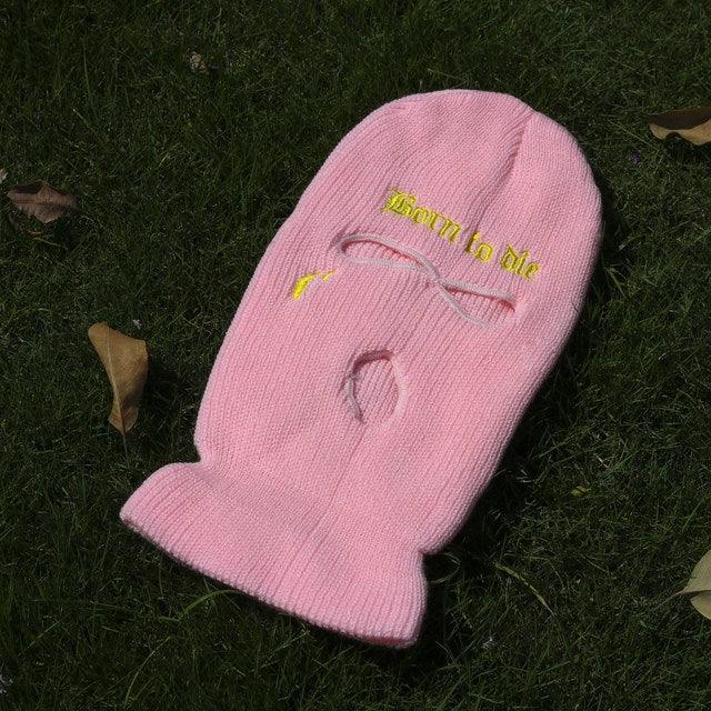 Embroidery Three-hole Balaclava Knit Hat Army Tactical CS Winter Ski Riding Mask Beanie Prom Party Mask Warm Mask Three 3 Hole Balaclava Knit Hat Ski Mask 3-Hole Knit Hat Full Face Cover Balaclava Hats Funny Party Embroidery Beanies Caps Stevvex