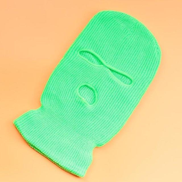 Embroidery Three-hole Balaclava Knit Hat Army Tactical CS Winter Ski Riding Mask Beanie Prom Party Mask Warm Mask Three 3 Hole Balaclava Knit Hat Ski Mask 3-Hole Knit Hat Full Face Cover Balaclava Hats Funny Party Embroidery Beanies Caps Stevvex