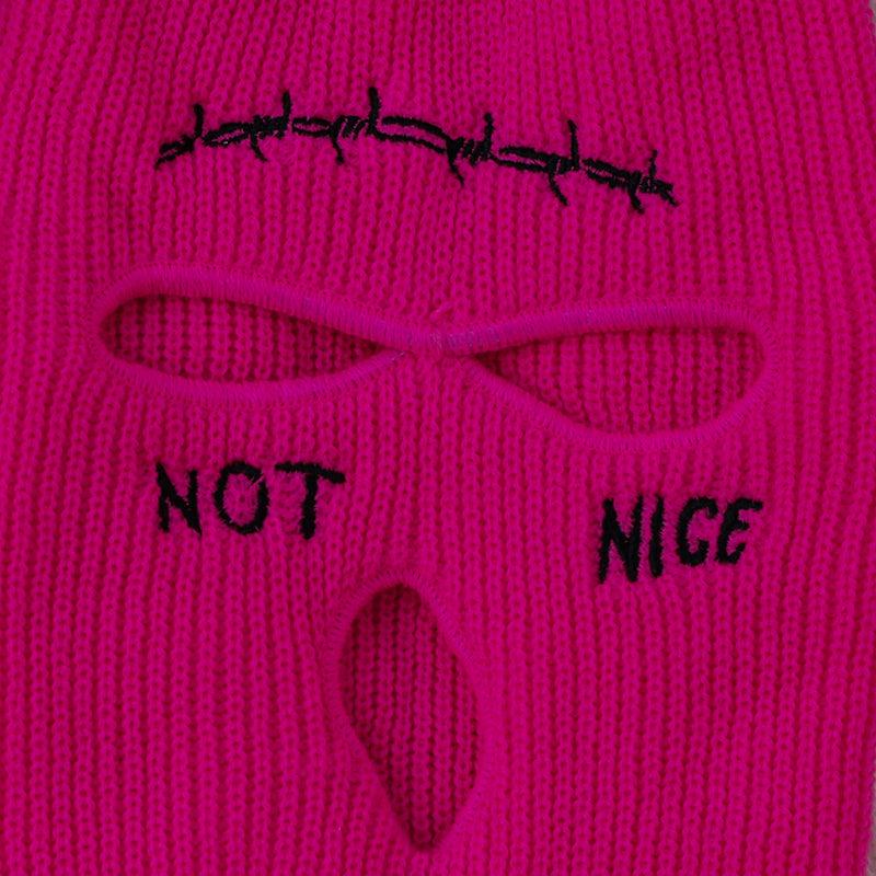 Embroidery Three-hole Balaclava Knit Hat Army Tactical CS Winter Ski Riding Mask Beanie Prom Party Mask Warm Mask Three 3 Hole Balaclava Knit Hat Ski Mask 3-Hole Knit Hat Full Face Cover Balaclava Hats Funny Party Embroidery Beanies Caps Stevvex