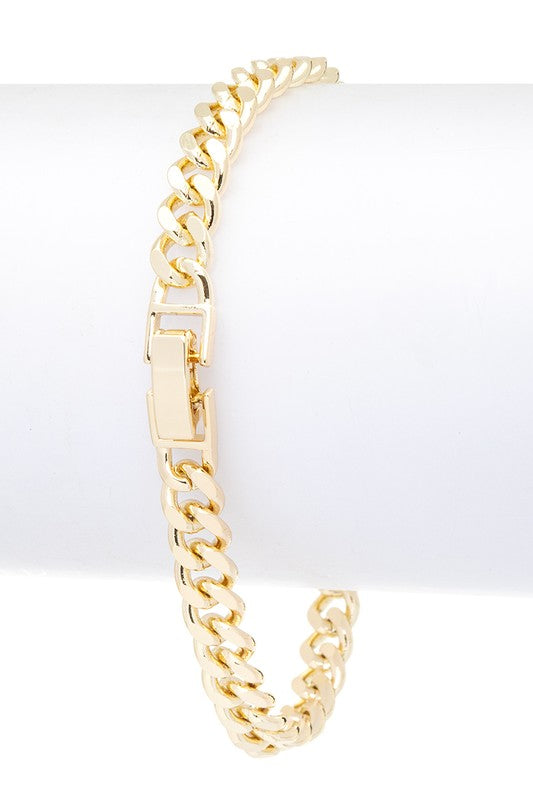 Emerald Cubic Zirconia Charm Bracelet Gold Plated Delicate
