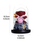 Enchanted Red Rose Teddy Bear In Glass Dome With LED Light - Best Wedding Decoration Birthday Valentine's Day Gift