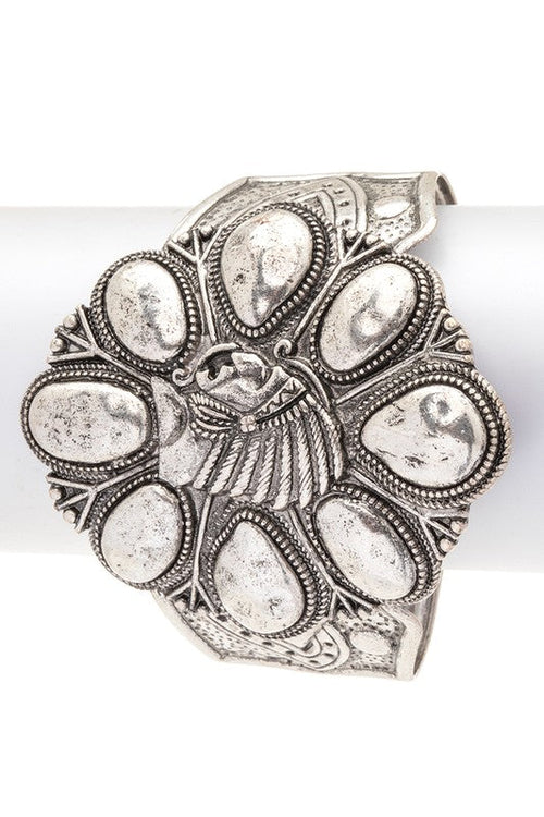 Engraved Brass Western Cuff Bracelet Boho Cowgirl Jewelry