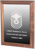Military Laser Engraved Rank Insignia Mirror Frame High-Gloss Lacquer Finish The Military Gift Store