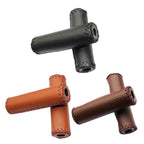 Ergonomic Bike Handle Grips PU Leather Soft Rubber Bicycle Mountain Bike Anti-Slip Handlebar Grips Retro Artificial Leather Handle Grips Cycling Anti Slip Road Mountain Comfortable Bike Handlebar Grips Stevvex