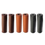 Ergonomic Bike Handle Grips PU Leather Soft Rubber Bicycle Mountain Bike Anti-Slip Handlebar Grips Retro Artificial Leather Handle Grips Cycling Anti Slip Road Mountain Comfortable Bike Handlebar Grips Stevvex
