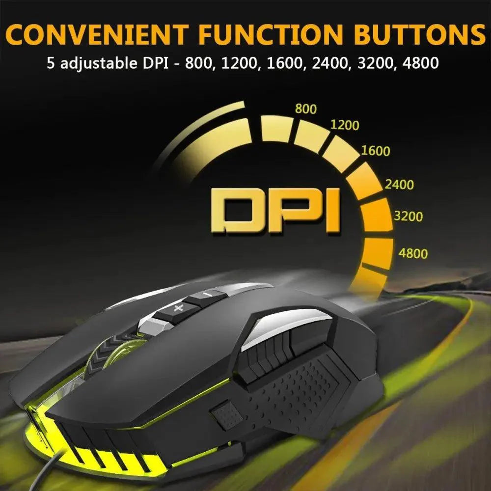 Ergonomic Design Wired RGB Professional Gaming Mouse Optical Gamer Mice Adjustable DPI Mouse With Backlight For Computer Stevvex