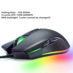 Ergonomic Design Wired RGB Professional Gaming Mouse Optical Gamer Mice Adjustable DPI Mouse With Backlight For Computer Stevvex