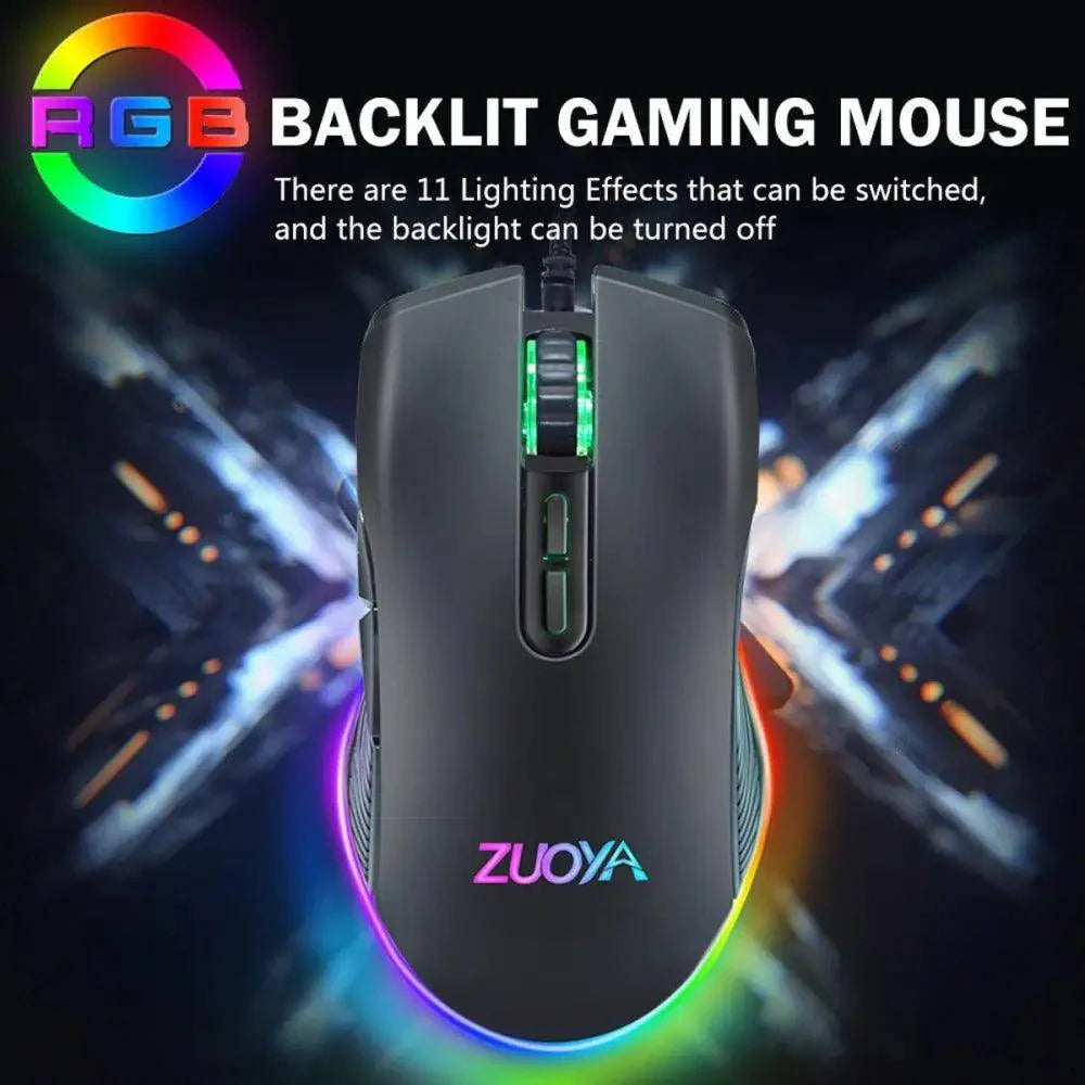 Ergonomic Design Wired RGB Professional Gaming Mouse Optical Gamer Mice Adjustable DPI Mouse With Backlight For Computer Stevvex