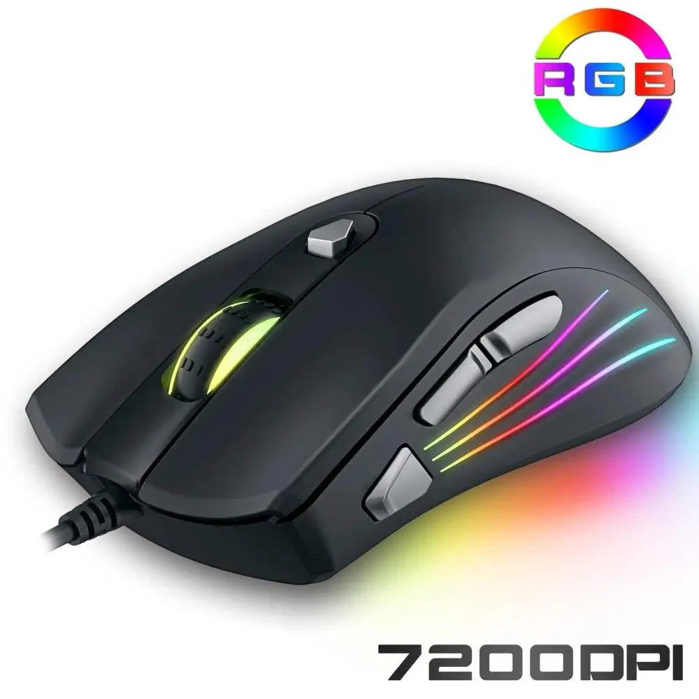 Ergonomic Design Wired RGB Professional Gaming Mouse Optical Gamer Mice Adjustable DPI Mouse With Backlight For Computer Stevvex