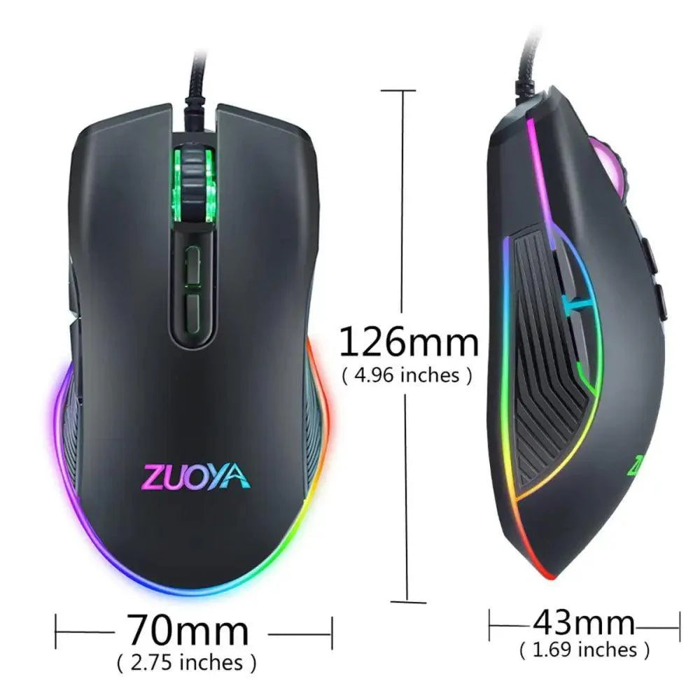 Ergonomic Design Wired RGB Professional Gaming Mouse Optical Gamer Mice Adjustable DPI Mouse With Backlight For Computer Stevvex