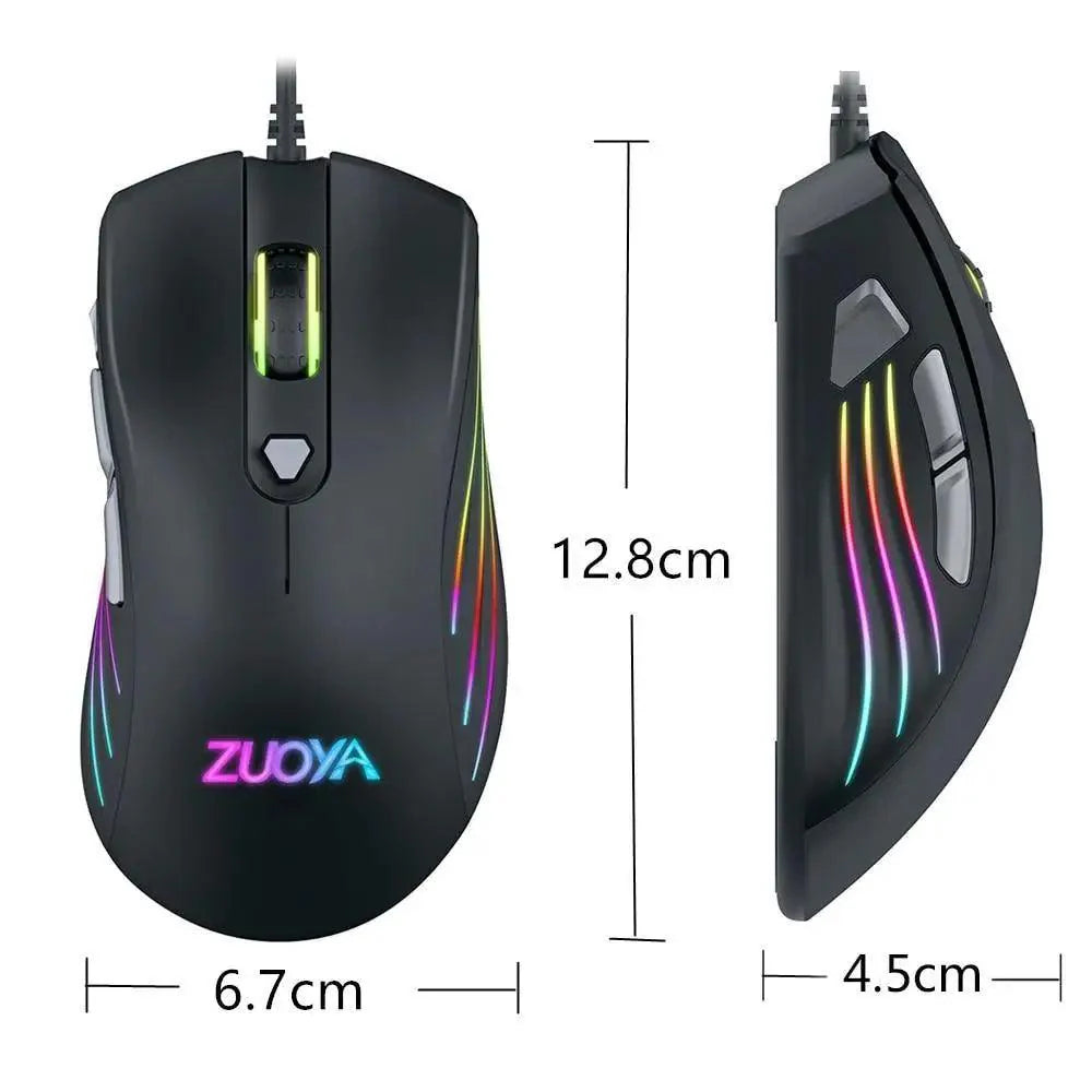 Ergonomic Design Wired RGB Professional Gaming Mouse Optical Gamer Mice Adjustable DPI Mouse With Backlight For Computer Stevvex
