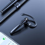 Ergonomic Single Lightweight Bluetooth Earphones Handsfree Wireless Headphones Business Driving Headset Outdoor Sports Volume Control Earphone Fingerprint Design Over Ear Earphone Stevvex
