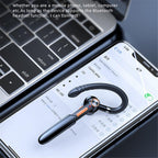 Ergonomic Single Lightweight Bluetooth Earphones Handsfree Wireless Headphones Business Driving Headset Outdoor Sports Volume Control Earphone Fingerprint Design Over Ear Earphone Stevvex