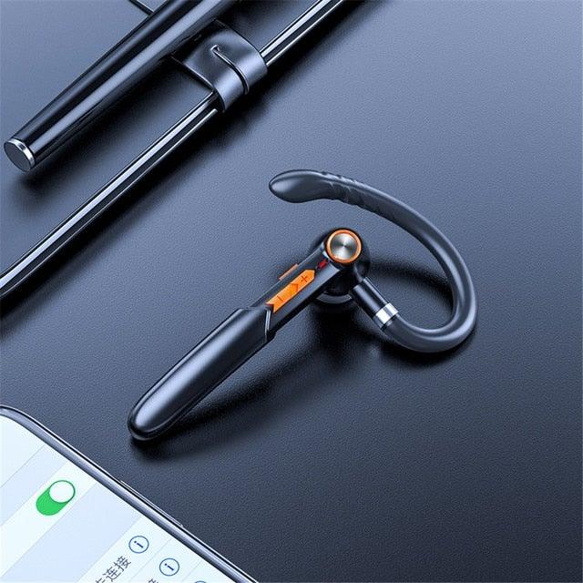 Ergonomic Single Lightweight Bluetooth Earphones Handsfree Wireless Headphones Business Driving Headset Outdoor Sports Volume Control Earphone Fingerprint Design Over Ear Earphone Stevvex