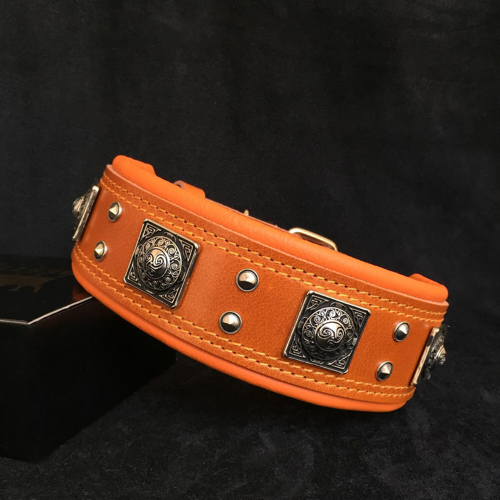 The "Eros" collar 2.5 inch wide Brown Bestia Dog Gear