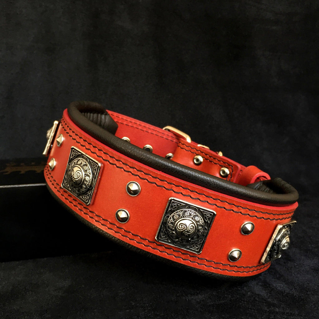 The "Eros" collar 2.5 inch wide RED - SJB-DIAMOND ELITES