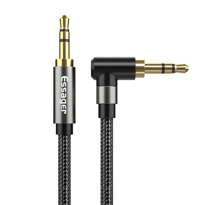 90Degree 3.5mm Right Angle AUX Audio Cable Jack For Headphone Extension Wire Stevvex