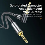 90Degree 3.5mm Right Angle AUX Audio Cable Jack For Headphone Extension Wire Stevvex