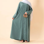 Serene Pleated Georgette Abaya Loose Full-Length Modest Style (MA254)