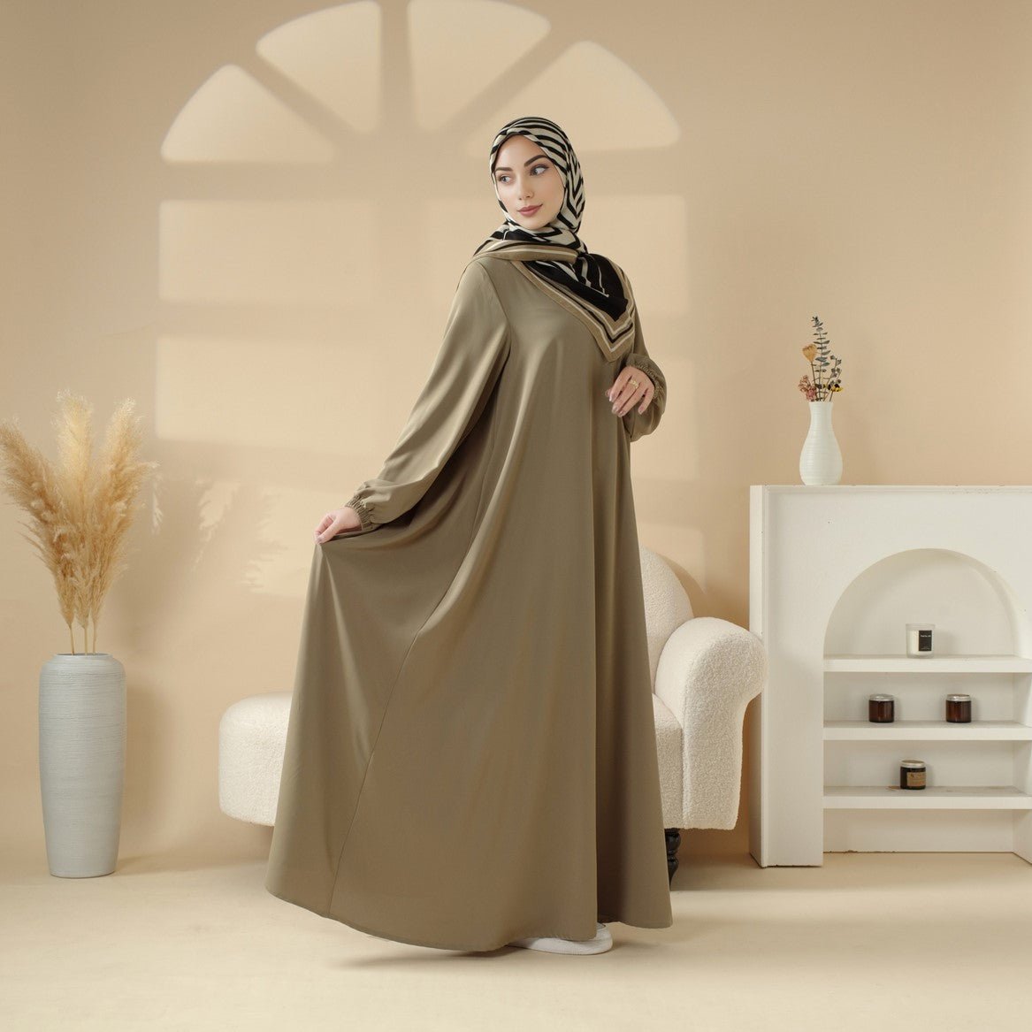 Essential Premium Versatile Pockets Umbrella Cut Abaya (MA113) Mariam's Collection
