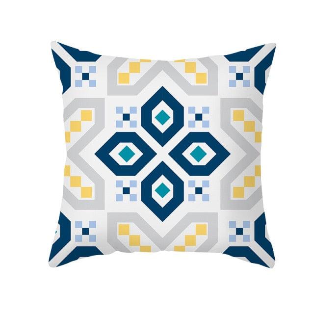Ethnic Floral Patterns Sofa Cushion Cases Nordic Geometric Simple Blue Modern Decorative Throw Pillow Case Cushion Case For Room Bedroom Pillows Case Bohemian Decor Home Pillows 45x45CM Stevvex