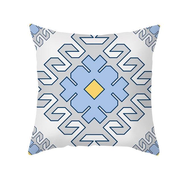 Ethnic Floral Patterns Sofa Cushion Cases Nordic Geometric Simple Blue Modern Decorative Throw Pillow Case Cushion Case For Room Bedroom Pillows Case Bohemian Decor Home Pillows 45x45CM Stevvex