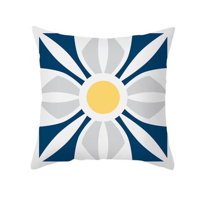 Ethnic Floral Patterns Sofa Cushion Cases Nordic Geometric Simple Blue Modern Decorative Throw Pillow Case Cushion Case For Room Bedroom Pillows Case Bohemian Decor Home Pillows 45x45CM Stevvex