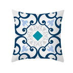 Ethnic Floral Patterns Sofa Cushion Cases Nordic Geometric Simple Blue Modern Decorative Throw Pillow Case Cushion Case For Room Bedroom Pillows Case Bohemian Decor Home Pillows 45x45CM Stevvex