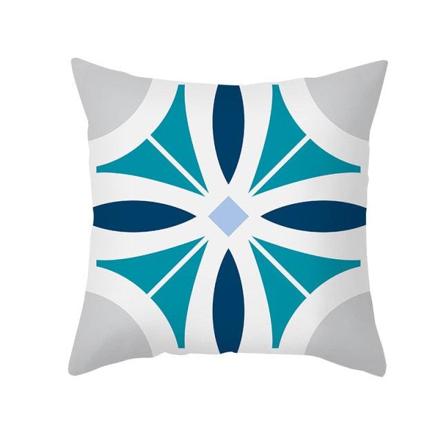 Ethnic Floral Patterns Sofa Cushion Cases Nordic Geometric Simple Blue Modern Decorative Throw Pillow Case Cushion Case For Room Bedroom Pillows Case Bohemian Decor Home Pillows 45x45CM Stevvex