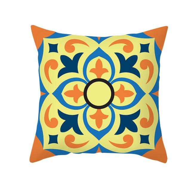 Ethnic Floral Patterns Sofa Cushion Cases Nordic Geometric Simple Blue Modern Decorative Throw Pillow Case Cushion Case For Room Bedroom Pillows Case Bohemian Decor Home Pillows 45x45CM Stevvex