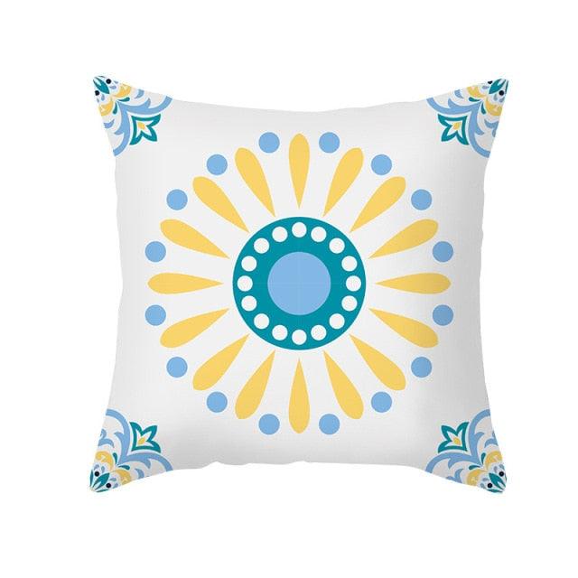 Ethnic Floral Patterns Sofa Cushion Cases Nordic Geometric Simple Blue Modern Decorative Throw Pillow Case Cushion Case For Room Bedroom Pillows Case Bohemian Decor Home Pillows 45x45CM Stevvex