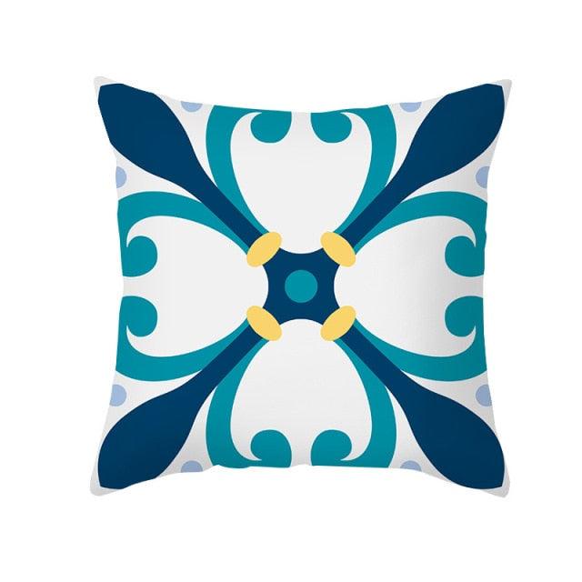 Ethnic Floral Patterns Sofa Cushion Cases Nordic Geometric Simple Blue Modern Decorative Throw Pillow Case Cushion Case For Room Bedroom Pillows Case Bohemian Decor Home Pillows 45x45CM Stevvex