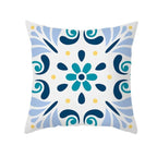 Ethnic Floral Patterns Sofa Cushion Cases Nordic Geometric Simple Blue Modern Decorative Throw Pillow Case Cushion Case For Room Bedroom Pillows Case Bohemian Decor Home Pillows 45x45CM Stevvex
